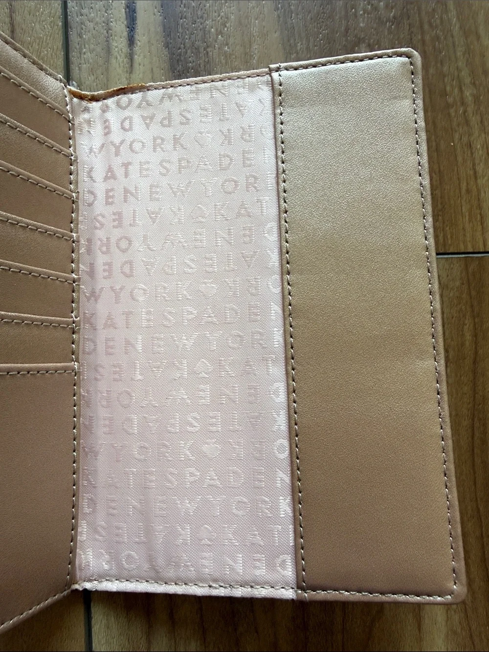kate spade Rose Gold Metallic Passport Cover - Picture 4 of 6